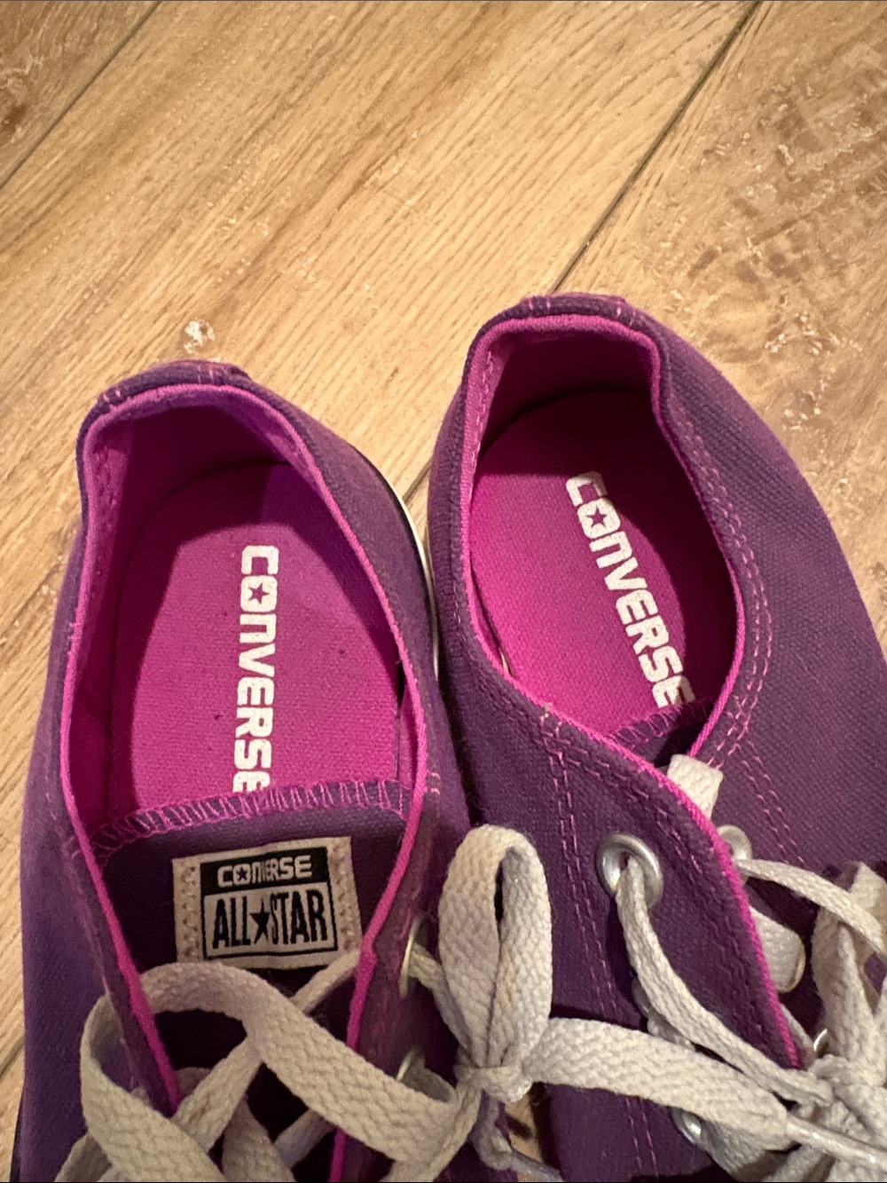 Converse Low Top Sneakers in Deep Purple with White Accents - Picture 2 of 5